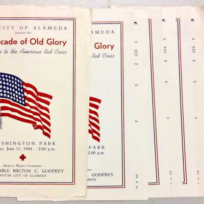 Program copies of a patriotic event in Washington Park, 1944