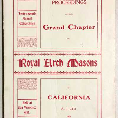Book of proceeds of the Masonic convocation, 1901, fro the AHS Box, 1902