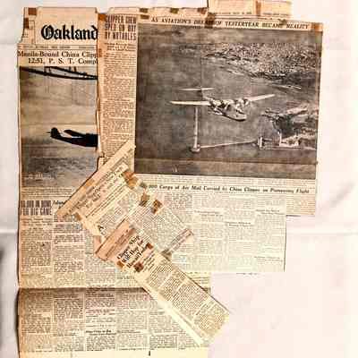 Photocopies and clippings about China Clipper Flight to Honolulu, 1935