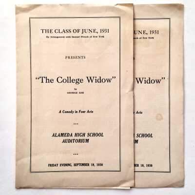 Programs for Alameda High School Class of June 1931 play, 1930