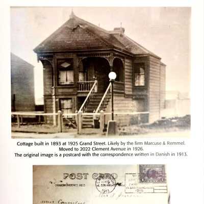 Print of photo postcard of 1925 Grand Street (now 2022 Clement), 1913