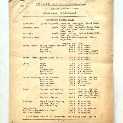 Bureau of Electricity recipe book