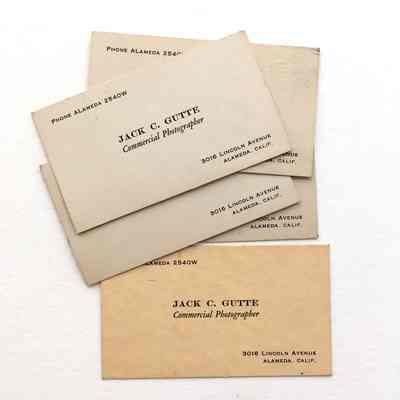 Business cards of Jack C. Gutte, c. 1930s