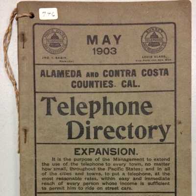 Telephone Directory for Alameda and Contra Costa Counties, 1903
