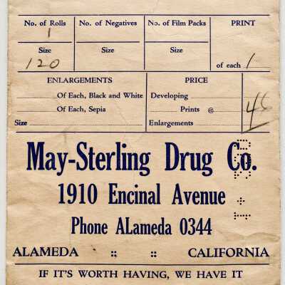 Envelope from the May-Sterling Drug Co., 1930