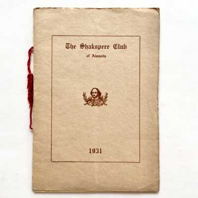 Constitution, History Shakspere Club of Alameda, 1931