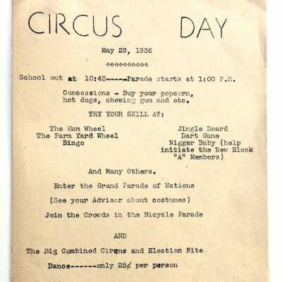'Circus Day' programs, Alameda High School, 1936