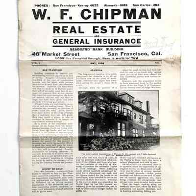 Pamphlet 'W. F. Chipman, Real Estate and General Insurance', 1908