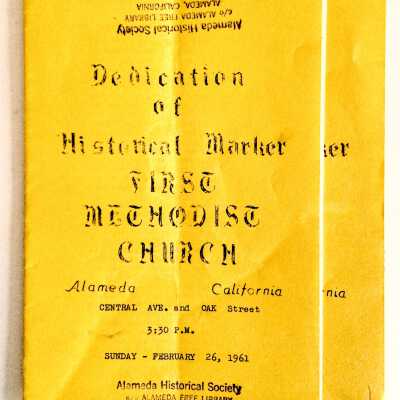Booklet 'Dedication of Historical Marker, First Methodist Church', 1961