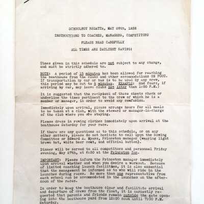 Rules and Regulation for participation in a regatta in 1938
