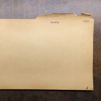 Folder with papers relating gambling in Alameda, 1919