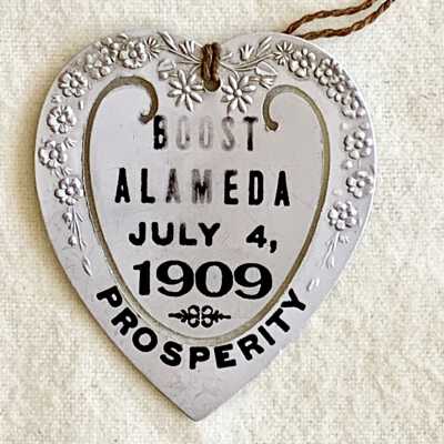 Heart-shaped Aluminium 'Boost Alameda' Bookmark, 1909