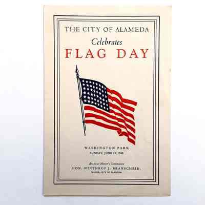 Program for a patriotic event at Washington Park, 1948