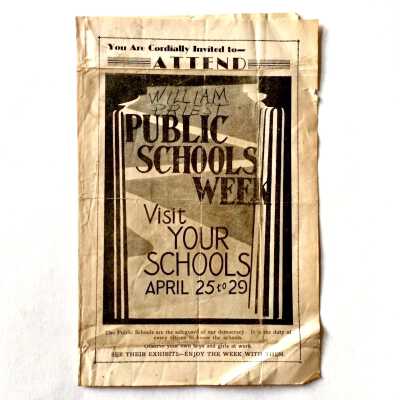 'Public Schools Week' with Schedule for open houses, 1932