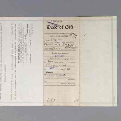 Gift of Deed for property on North side Park Street near Santa Clara, 1923-1924