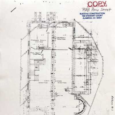 Photocopied plans for 700 Paru Street, for Albert V. Clark, 1904