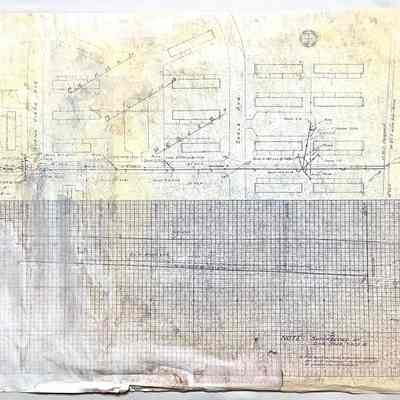Map of 'Sanitary Sewer for Chipman Housing Project', 1949