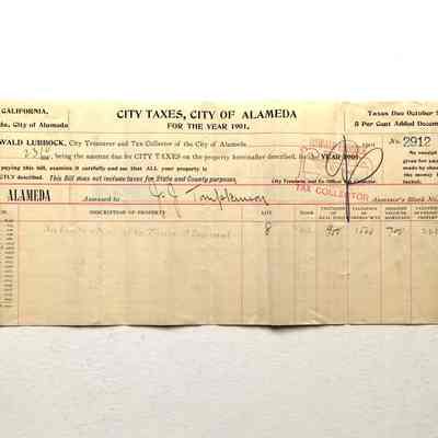 Receipt for City Taxes, for 2029 San Antonio, 1901