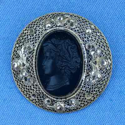 Filigree Cameo Brooch, c. 1890s