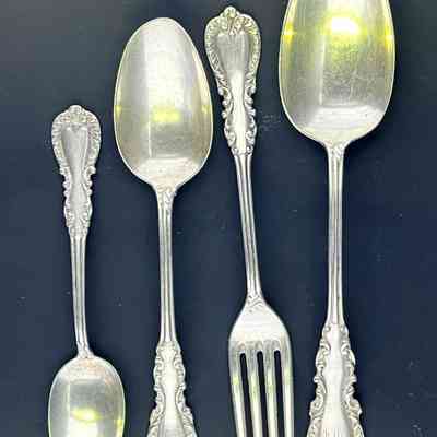 Partial Vanderslide & Co. silverware set of the Meyers family, c. 1900