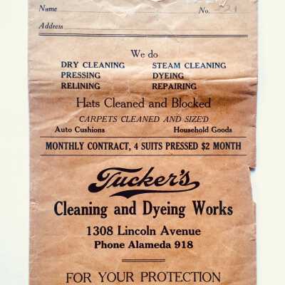 Advertising envelope for Tucker's Cleaning and Dyeing Works, c. 1920s - early 1930s