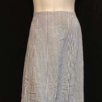 Blue and white striped cotton petticoat, c. 1910