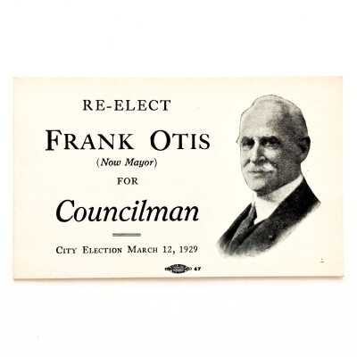 Election Calling Card Frank Otis for Council, 1929