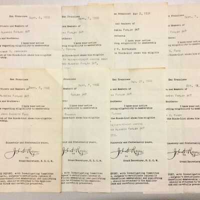 Eligibility Forms, NSGW Parlor No. 47, 1931-1933