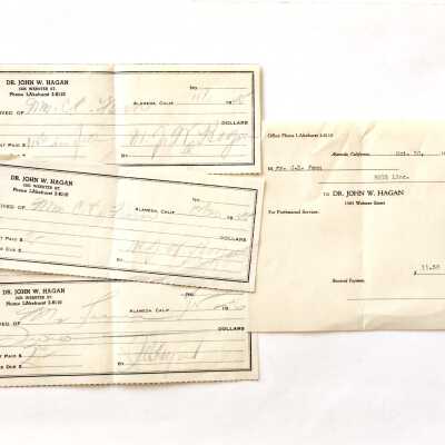 Receipts from Dr. John W. Hagan, 1945-1946