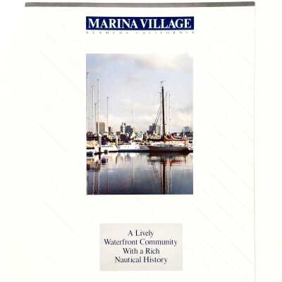 Flyer with proposed plans for Marina Village including Bethlehem Ship Building, 1985