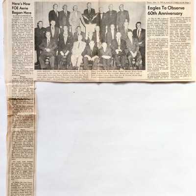 Clipping concerning history of the Eagles Lodge, 1965