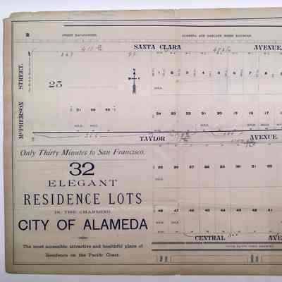Real estate flyer about property on Santa Clara, Taylor, Central, c. 1890s