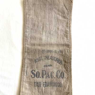 So. Pac. Co. money bag for commuter fares, Serial 7-25-27-2500.5.6219, before 1939
