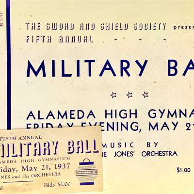 Poster for a military ball presented by the Sword and Shield Society, 1937