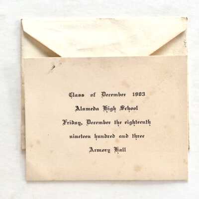 Invitation to Graduating Ceremonies, Alameda High School Class of December 1903