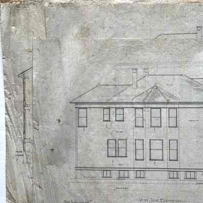Plan of east, west, front and rear elevations, 2021 Alameda Ave, by H. H. Meyers, 1897
