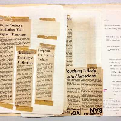 Folder 'Fuchsias', of the Alameda Branch American Fuchsia Society, 1970s