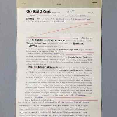 Deed of Trust, property Corner of Lincoln Ave and St. Charles St., 1907
