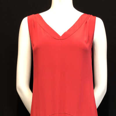 Deep red crepe evening dress, 1920-1930