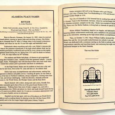 Alameda Museum Quarterly, Winter 2001, with article about Otto Rittler