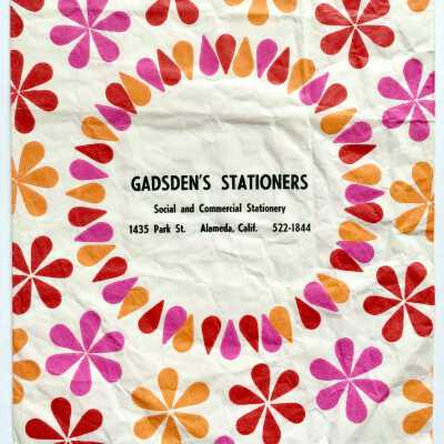 Advertizing Merchandise bag from Gadsden's Stationers, 1970s-1980s