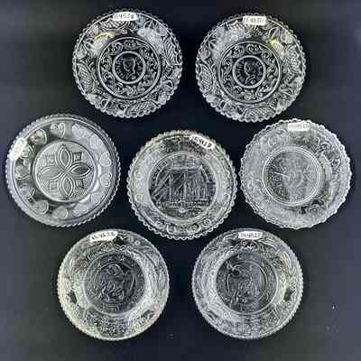 Reproduction glass cup plates from the Meyers family, 1940s-1950s