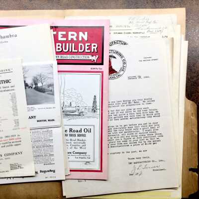 Folder with correspondence about street paving, 1919-1920