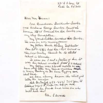 Letter concerning 3235 Encinal Ave, prior to 1999