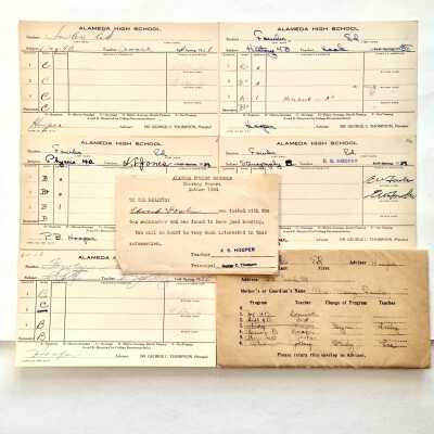 Alameda High School Report Cards of Edward Fowler, 1938