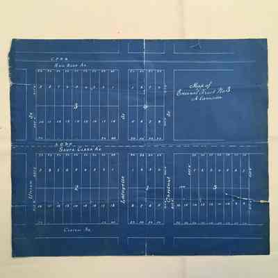 Blueprint subdivision map of Encinal Tract No. 3, c. 1890