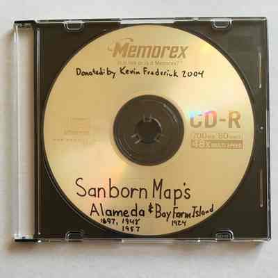 CD with Sanborn Maps Alameda 1897 & Bay Farm Island 1924
