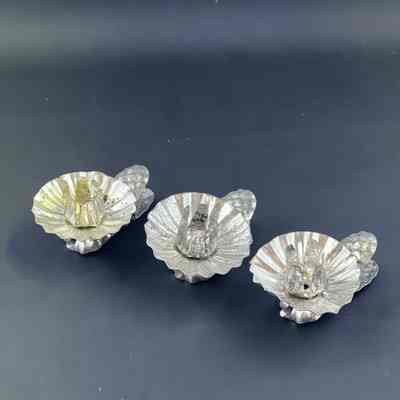 Silver Acorn Christmas Tree Candle Holder, c. 1960-1980s