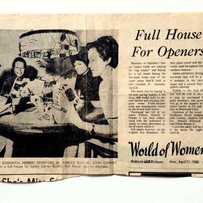Clipping about a fundraiser held at the Loop Mansion, 1966
