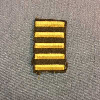 Embroidered Stripes from an Army Uniform of Fred W. Krueger, 1941-1945